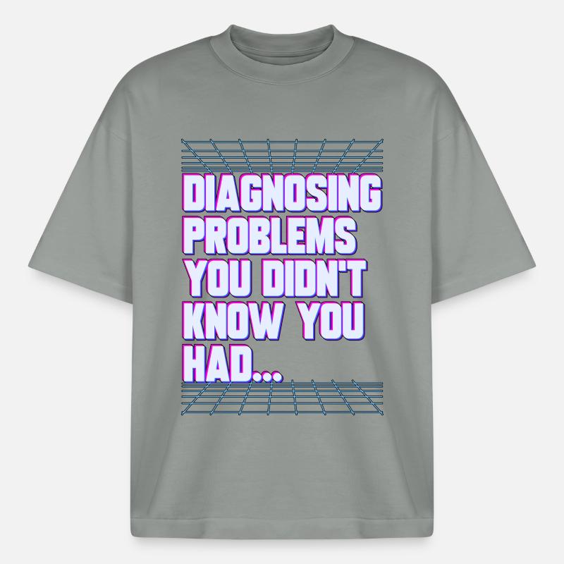 Nurse Practitioner Diagnosing Problems Nursing - Boxy Heavyweight Unisex Organic T-Shirt by Stanley/Stella - misty grey