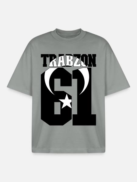 Trabzon 61Türkei Flagge - Boxy Heavyweight Unisex Organic T-Shirt von Stanley/Stella - Nebelgrau