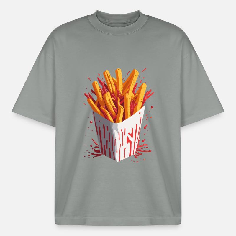 Explosive Chips - Boxy Heavyweight Unisex Organic T-Shirt by Stanley/Stella - misty grey