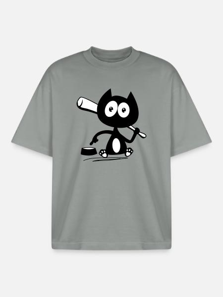 Give me food! Cat humor! - Boxy Heavyweight Unisex Organic T-Shirt by Stanley/Stella - misty grey