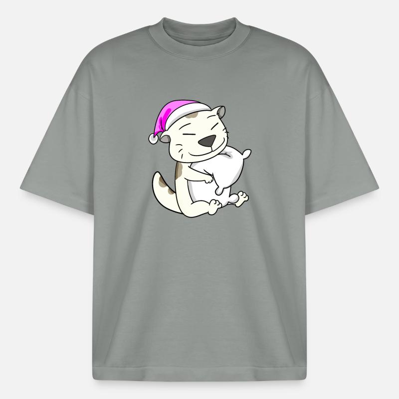 Cat cat breed Devon Rex - Boxy Heavyweight Unisex Organic T-Shirt by Stanley/Stella - misty grey