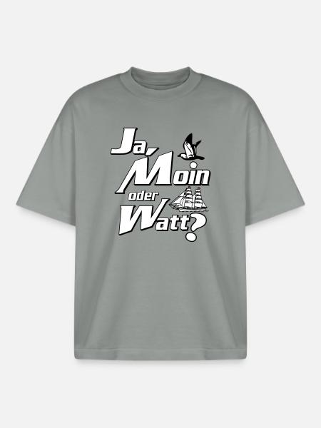 Ja Moin oder Watt? - T-shirt unisexe boxy épais biologique Stanley/Stella - gris brumeux