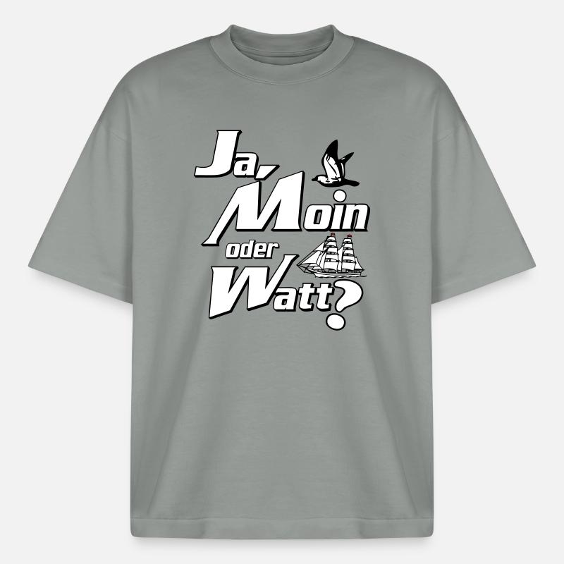 Ja Moin oder Watt? - T-shirt unisexe boxy épais biologique Stanley/Stella - gris brumeux
