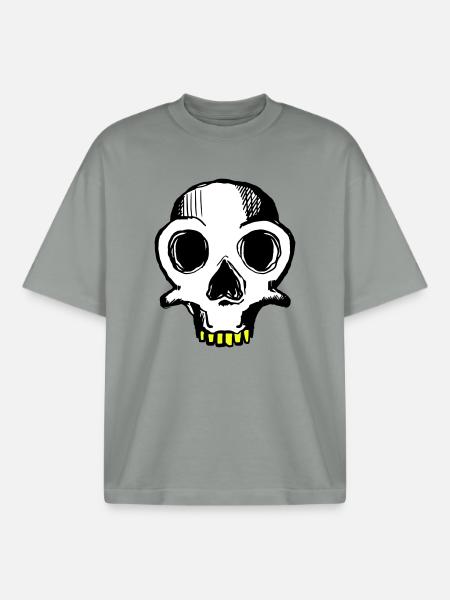 Skull (dreifarbig) - Boxy Heavyweight Unisex Organic T-Shirt von Stanley/Stella - Nebelgrau