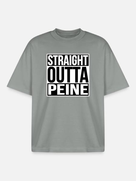 STRAIGHT OUTTA PEINE - Boxy Heavyweight Unisex Organic T-Shirt by Stanley/Stella - misty grey