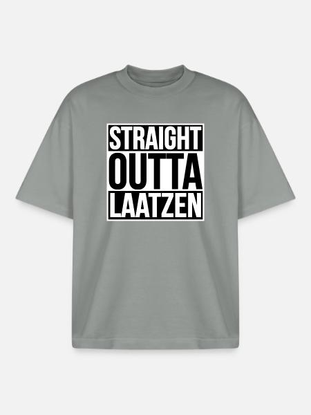 Straight Outta Laatzen - T-shirt unisexe boxy épais biologique Stanley/Stella - gris brumeux