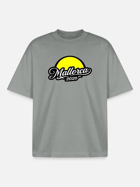 Mallorca 2026 Sun - Boxy Heavyweight Unisex Organic T-Shirt by Stanley/Stella - misty grey
