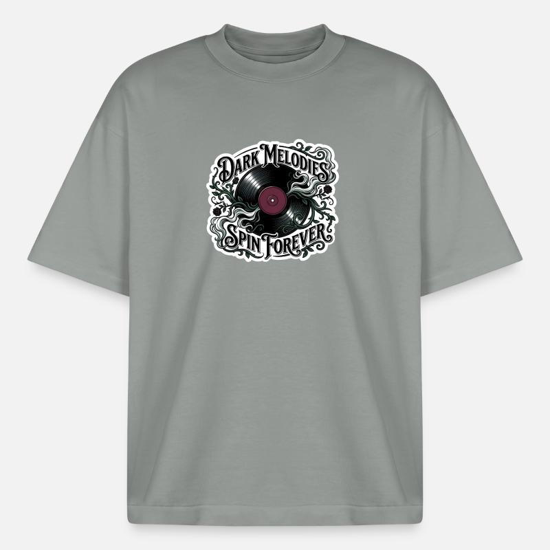 Dark Melodies Spin Forever - Boxy Heavyweight Unisex Organic T-Shirt by Stanley/Stella - misty grey