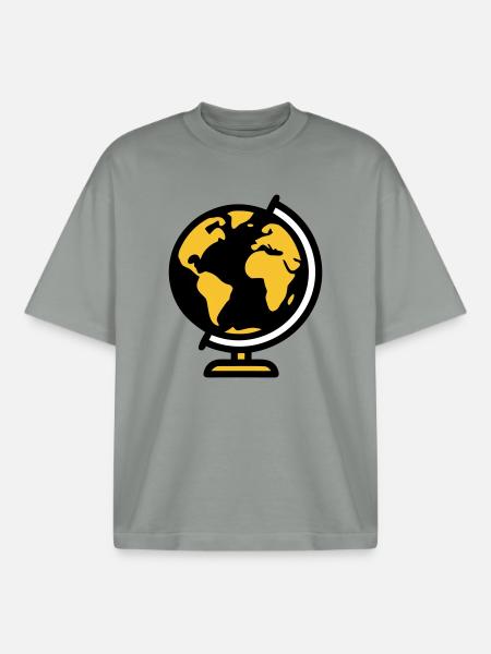 Globe Globe Earth School - Boxy Heavyweight Unisex Organic T-Shirt by Stanley/Stella - misty grey