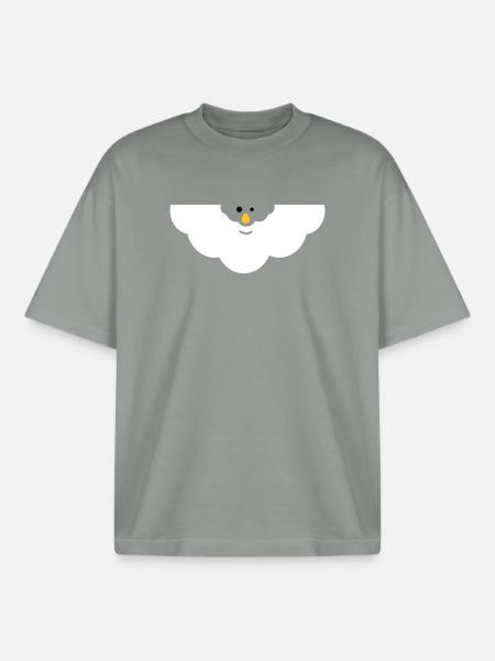 Visage Nuage Câlin - T-shirt unisexe boxy épais biologique Stanley/Stella - gris brumeux
