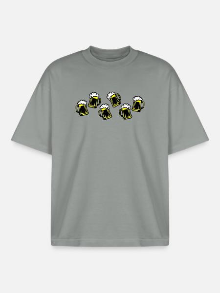 Beer Beer Glass Beer Mug - Boxy Heavyweight Unisex Organic T-Shirt by Stanley/Stella - misty grey