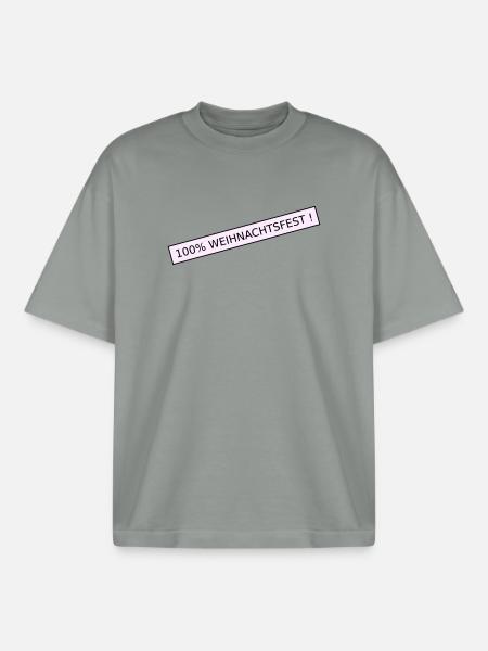 Noël à 100 % - T-shirt unisexe boxy épais biologique Stanley/Stella - gris brumeux