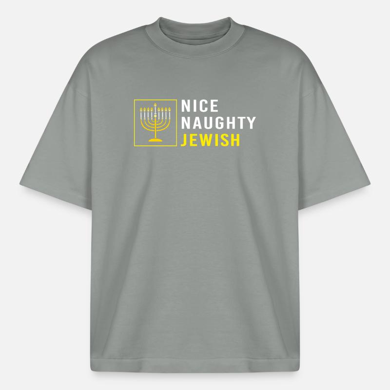 Hanoukka Hanoukka Hanoukka - T-shirt unisexe boxy épais biologique Stanley/Stella - gris brumeux