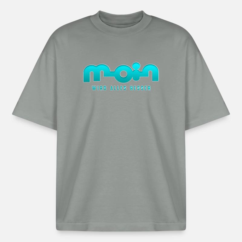 Moin wird alles besser - Boxy Heavyweight Unisex Organic T-Shirt von Stanley/Stella - Nebelgrau