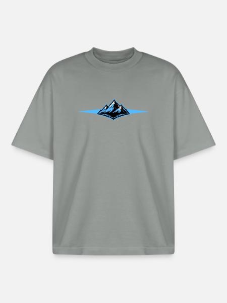 Mountains icon line - Boxy Heavyweight Unisex Organic T-Shirt by Stanley/Stella - misty grey