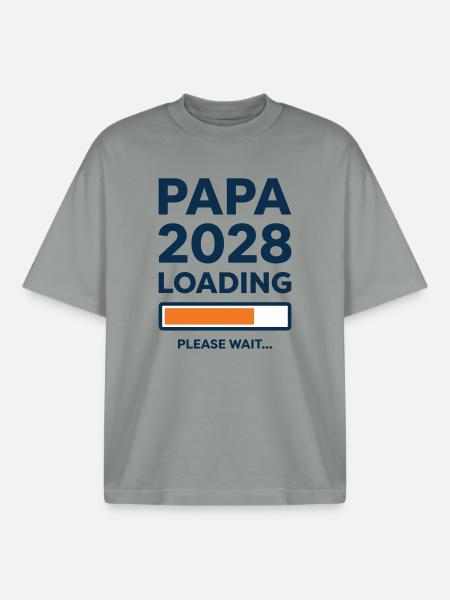 Dad 2028 Loading - Boxy Heavyweight Unisex Organic T-Shirt by Stanley/Stella - misty grey