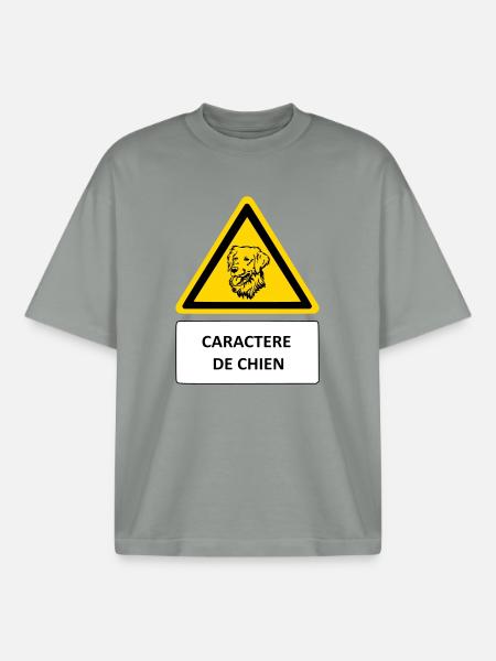 Dog character - Boxy Heavyweight Unisex Organic T-Shirt by Stanley/Stella - misty grey