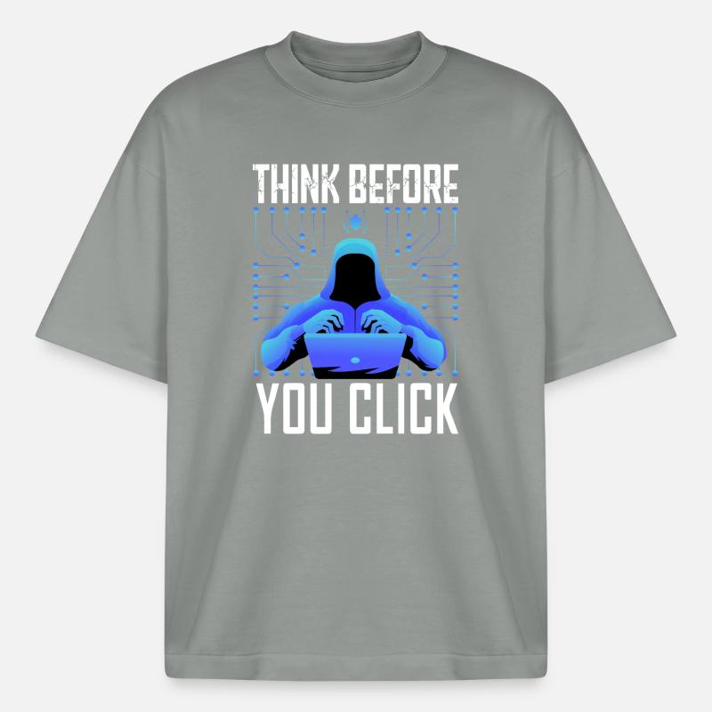 Hacker-Hacker-Hacker-Programmierer Linux Cybersicherheitsdaten - Heavyweight Unisex Boxy T-Shirt von stanley/stella	 - Nebelgrau