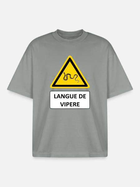Viper's Tongue - Boxy Heavyweight Unisex Organic T-Shirt by Stanley/Stella - misty grey