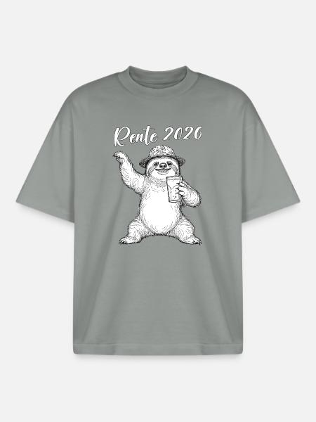 Sloth 2026 Sloth Retiree Lazy Colleague - Boxy Heavyweight Unisex Organic T-Shirt by Stanley/Stella - misty grey