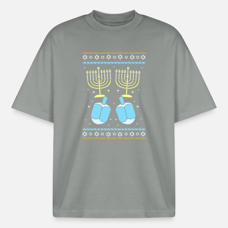 Hanoukka Hanoukka Hanoukka - T-shirt unisexe épais coupe boxy Stanley/Stella - gris brumeux