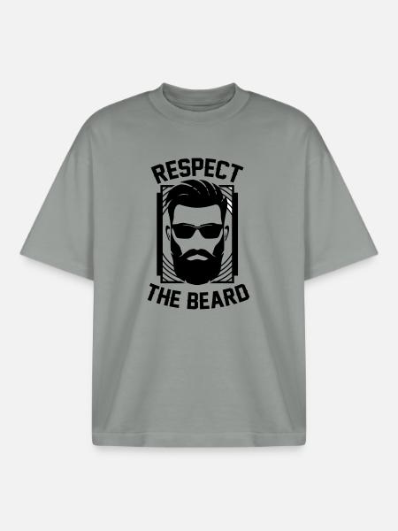 Respecter Le roi barbe respecte Barde - T-shirt unisexe boxy épais biologique Stanley/Stella - gris brumeux