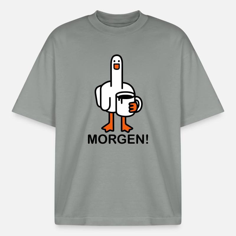 Good morning! - Heavyweight Boxy Unisex T-Shirt by Stanley/Stella - misty grey