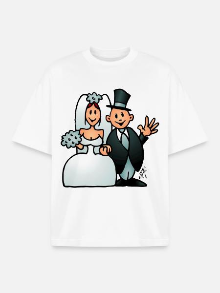 Mariage - T-shirt unisexe boxy épais biologique Stanley/Stella - blanc