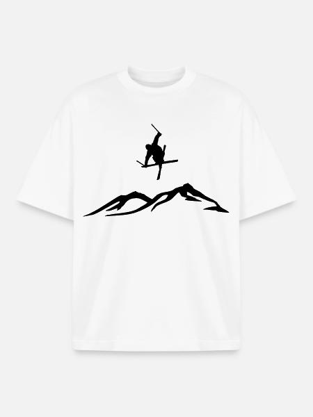 Ski freestyle - Boxy Heavyweight Unisex Organic T-Shirt by Stanley/Stella - white