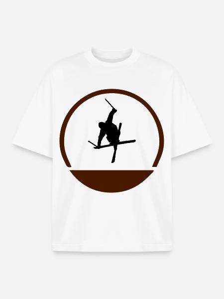 Ski jumper logo - Boxy Heavyweight Unisex Organic T-Shirt by Stanley/Stella - white