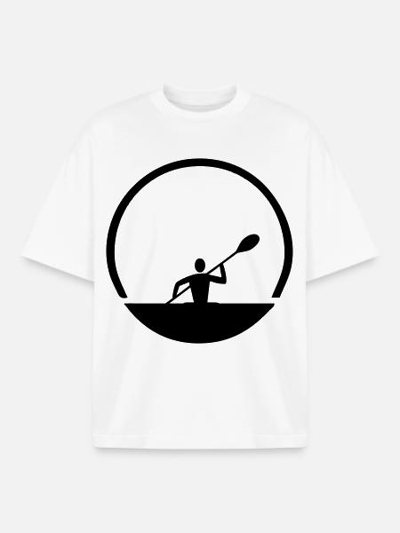 Canoe emblem - Boxy Heavyweight Unisex Organic T-Shirt by Stanley/Stella - white
