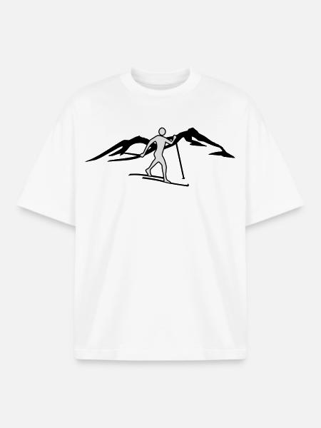 Cross-country mountain - Boxy Heavyweight Unisex Organic T-Shirt by Stanley/Stella - white