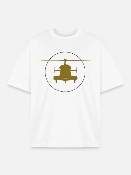 Helicopter logo - Boxy Heavyweight Unisex Organic T-Shirt by Stanley/Stella - white