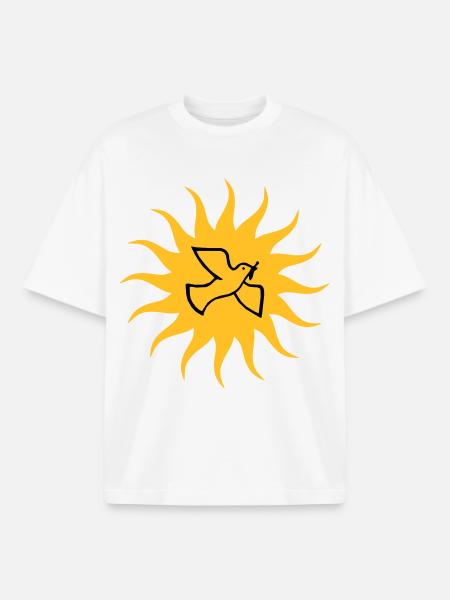 Dove of peace Sun - Boxy Heavyweight Unisex Organic T-Shirt by Stanley/Stella - white