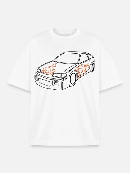 Sports Car - Boxy Heavyweight Unisex Organic T-Shirt by Stanley/Stella - white