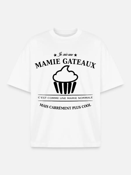 mamie gateaux - T-shirt unisexe boxy épais biologique Stanley/Stella - blanc