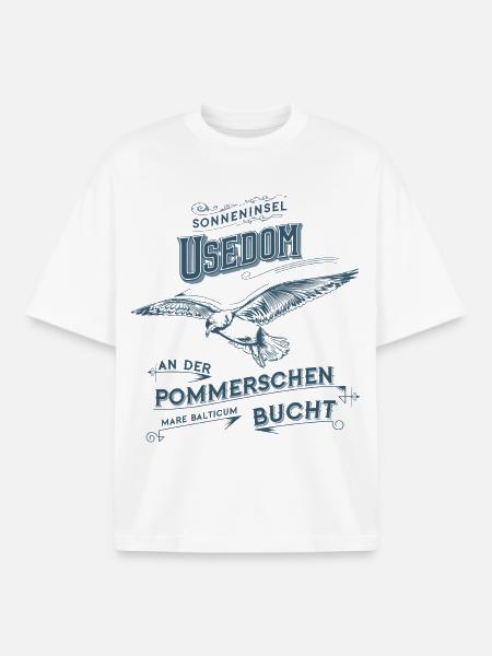Sonneninsel Usedom - Boxy Heavyweight Unisex Organic T-Shirt von Stanley/Stella - Weiß