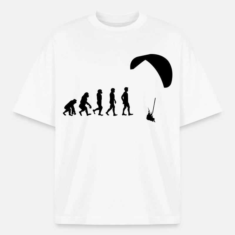 Planeur de l’évolution - T-shirt unisexe épais coupe boxy Stanley/Stella - blanc