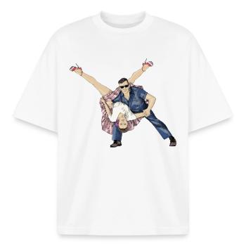 Rock and Roll - T-shirt unisexe boxy épais biologique Stanley/Stella - blanc - Devant - AI Model Male 185 light (185cm) & AI Model Female 172 dark (172cm)