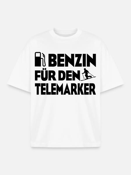 Benzin Telemarker - Boxy Heavyweight Unisex Organic T-Shirt von Stanley/Stella - Weiß