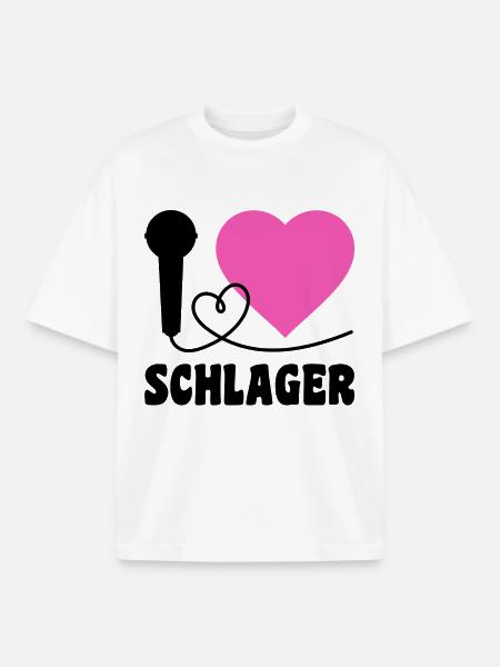 I Love Schlager  - Boxy Heavyweight Unisex Organic T-Shirt von Stanley/Stella - Weiß