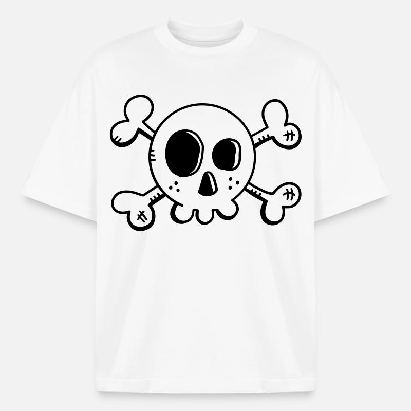 Comic Totenschädel - Schädel - Pirat - Skull - Boxy Heavyweight Unisex Organic T-Shirt von Stanley/Stella - Weiß