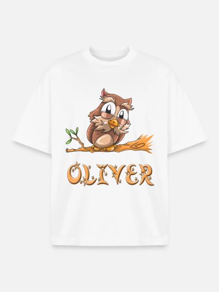 Owl Oliver - Boxy Heavyweight Unisex Organic T-Shirt by Stanley/Stella - white