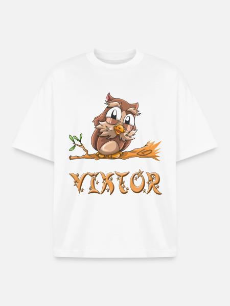 Hibou Viktor - T-shirt unisexe boxy épais biologique Stanley/Stella - blanc