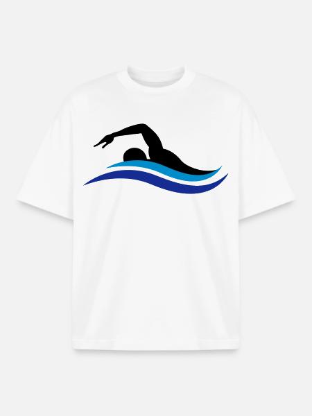 swimmer - Boxy Heavyweight Unisex Organic T-Shirt by Stanley/Stella - white