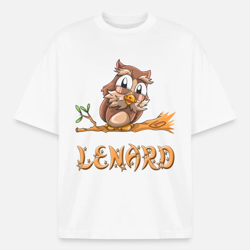 Chouette Lenard - T-shirt unisexe épais coupe boxy Stanley/Stella - blanc