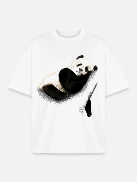 Panda - Boxy Heavyweight Unisex Organic T-Shirt by Stanley/Stella - white