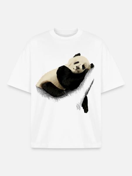 Panda - T-shirt unisexe boxy épais biologique Stanley/Stella - blanc