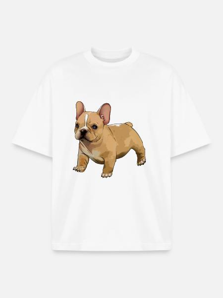 French bulldog - Boxy Heavyweight Unisex Organic T-Shirt by Stanley/Stella - white