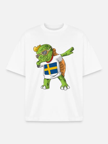 Schweden Dabbing Schildkröte - Boxy Heavyweight Unisex Organic T-Shirt von Stanley/Stella - Weiß